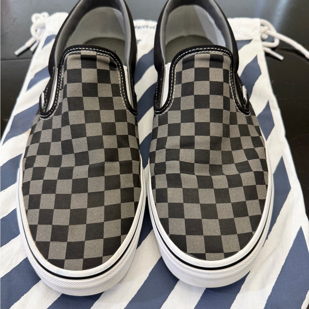 Vans Slip-On Black and Gray Checkerboard Men’s Size 13